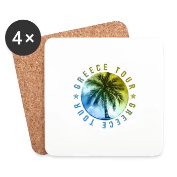 Vacances en Grèce - Dessous de verre (lot de 4) - blanc - Devant