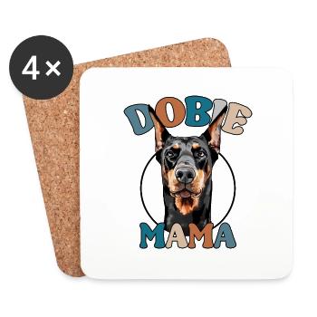 Dobie Mama Doberman Chiens Chien Wilsigns - Dessous de verre (lot de 4) - blanc - Devant