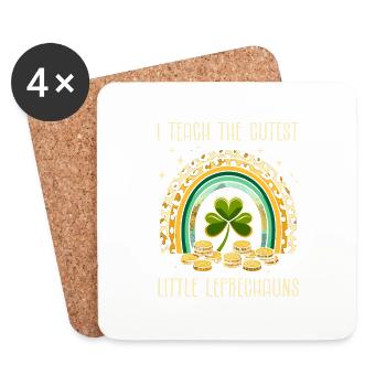 J’enseigne aux petits lutins les plus mignons St Patricks - Dessous de verre (lot de 4) - blanc - Devant