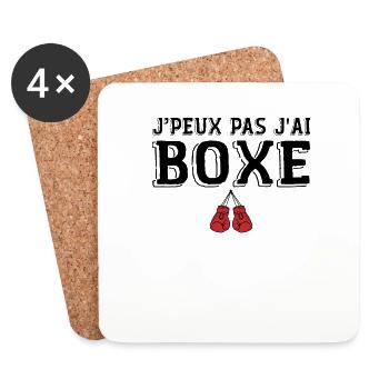 Ich kann nicht Boxen Humor Boxen, Boxer Geschenk - Untersetzer (4er-Set) - Weiß - Vorne