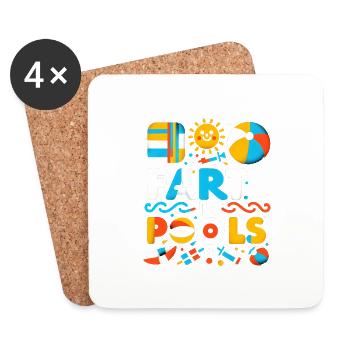 Je Pète Dans Les Piscines 7 - Dessous de verre (lot de 4) - blanc - Devant