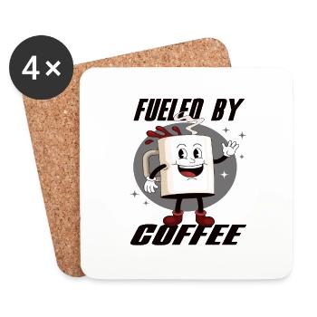 Alimenté par le café Kaffee Barista Espresso Kaffee - Dessous de verre (lot de 4) - blanc - Devant