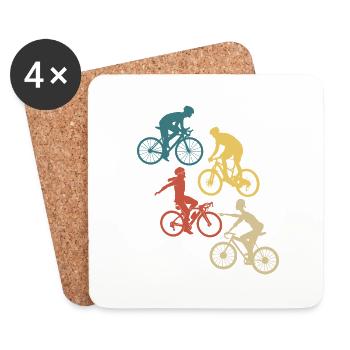 Vintage-Retro-Fahrrad - Untersetzer (4er-Set) - Weiß - Vorne
