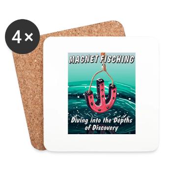 MAGNETFISCHING Diving into the Depths of Disco - Untersetzer (4er-Set) - Weiß - Vorne