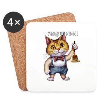 KATZE I rang the bell - Untersetzer (4er-Set) - Weiß - Vorne
