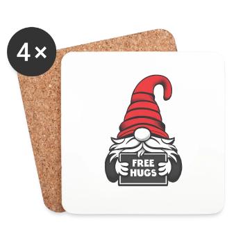 Midget hugs forgives free hugs sweet - Coasters (set of 4) - white - Front