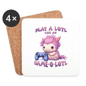 Kawaii Axolotl Gamer T | Gamer Outfit | Axolotl - Untersetzer (4er-Set) - Weiß - Vorne
