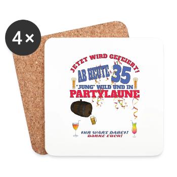 35th Birthday Man and Woman Guestbook - Coasters (set of 4) - white - Front