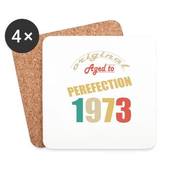 J’ai 51 ans | Je suis né en 1973 - birth - Dessous de verre (lot de 4) - blanc - Devant