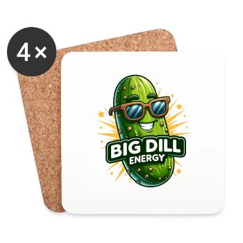 Witziges Gurken Shirt, Gurkenliebhaber, Big Dill - Untersetzer (4er-Set) - Weiß - Vorne