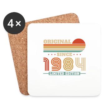 Vinatge 1984 Birthday Gift - Coasters (set of 4) - white - Front