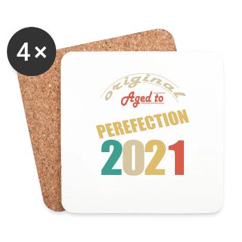 J’ai 3 ans | Je suis né en 2021 - birth - Dessous de verre (lot de 4) - blanc - Devant
