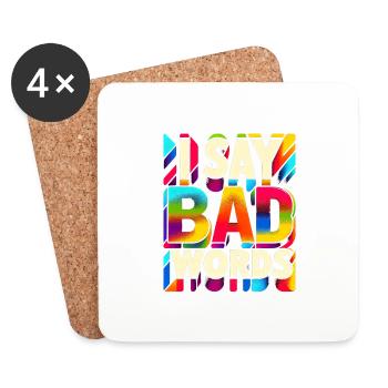 I Say Bad Words 9 - Untersetzer (4er-Set) - Weiß - Vorne