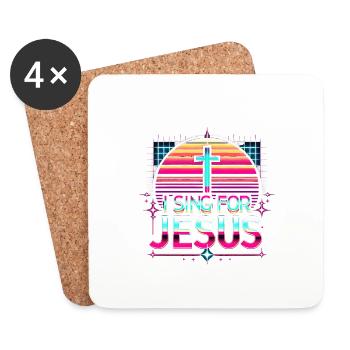 Je chante pour Jésus 8 - Dessous de verre (lot de 4) - blanc - Devant