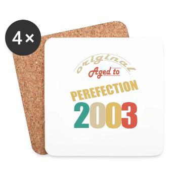 I'm 21 years old | I was born in 2003 - birth - Coasters (set of 4) - white - Front