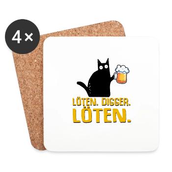 Soudure Digga Soudure Beer Cat - Dessous de verre (lot de 4) - blanc - Devant