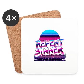 Repent Sinner 19 - Coasters (set of 4) - white - Front