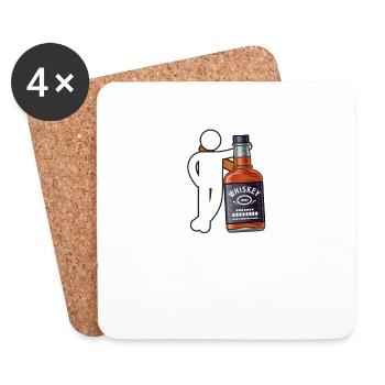 Meilleurs amis pour toujours Whisky Homme Drôle BFF Scotch - Dessous de verre (lot de 4) - blanc - Devant