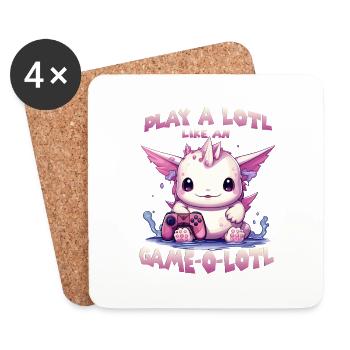 Niedliches Axolotl T für Gamer | Kawaii Zeugs | - Untersetzer (4er-Set) - Weiß - Vorne