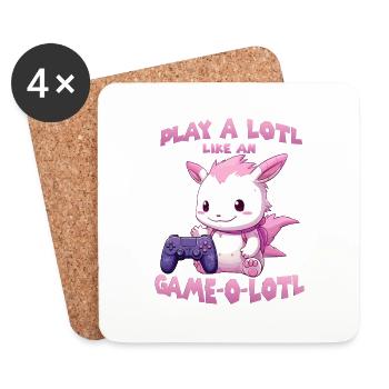 T-shirt gamer mignon | Axolotl Gamer Outfit | - Dessous de verre (lot de 4) - blanc - Devant