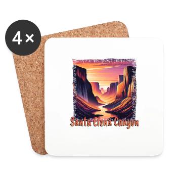 Santa Elena Canyon Texas États-Unis coucher de soleil couleurs - Dessous de verre (lot de 4) - blanc - Devant