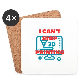 I can t stop 3d printing - Untersetzer (4er-Set) - Weiß - Vorne