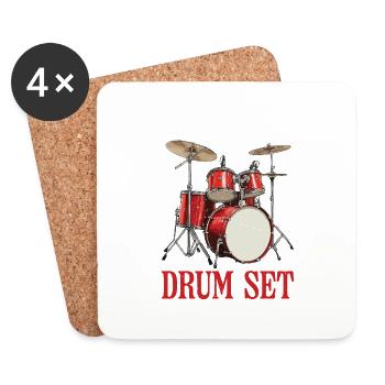 Avez-vous touché ma batterie 26 - Dessous de verre (lot de 4) - blanc - Devant