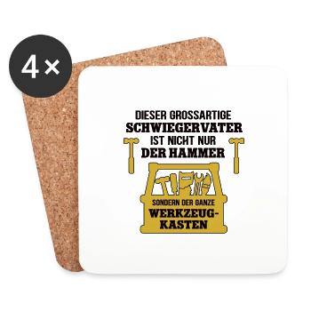 Bester Schwiegervater Schwiegerpapa Vater Opa Papa - Untersetzer (4er-Set) - Weiß - Vorne