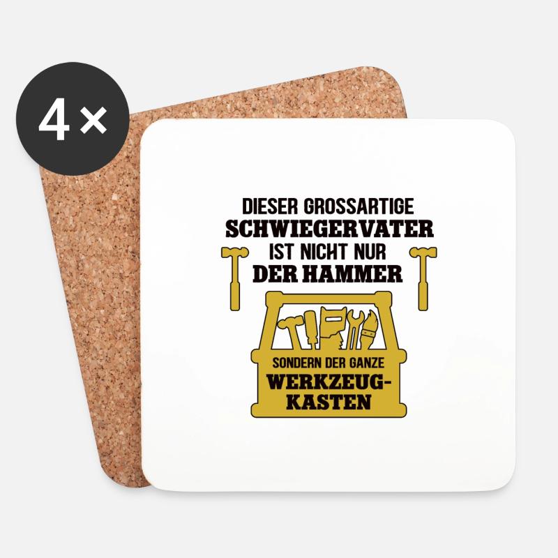 Bester Schwiegervater Schwiegerpapa Vater Opa Papa - Untersetzer (4er-Set) - Weiß