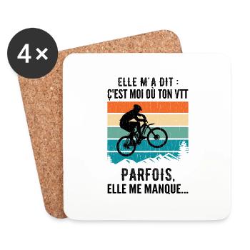 Humorvolles Mountainbike Humor Mountainbike - Untersetzer (4er-Set) - Weiß - Vorne
