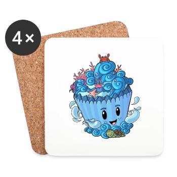 Sea Cupcake - Untersetzer (4er-Set) - Weiß - Vorne