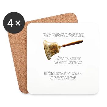 HAND BELL RINGING LOUDLY RING PROUDLY - Coasters (set of 4) - white - Front