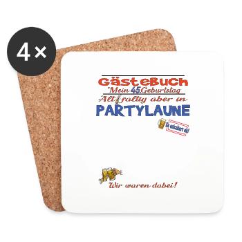 45. Geburtstag Mann und Frau Gästebuch - Untersetzer (4er-Set) - Weiß - Vorne