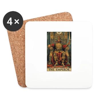 Tarotkarte The Emperor Der Herrscher - Untersetzer (4er-Set) - Weiß - Vorne