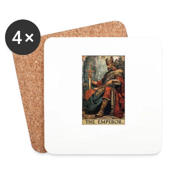 Tarotkarte The Emperor Der Herrscher - Untersetzer (4er-Set) - Weiß - Vorne