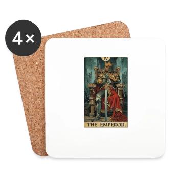 Tarotkarte The Emperor Der Herrscher - Untersetzer (4er-Set) - Weiß - Vorne