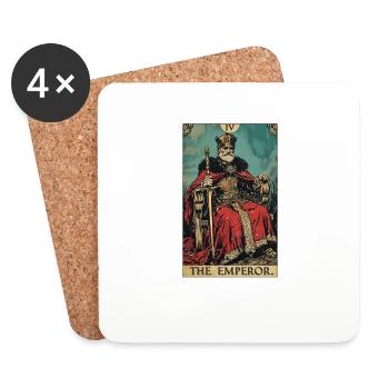 Tarotkarte The Emperor Der Herrscher - Untersetzer (4er-Set) - Weiß - Vorne