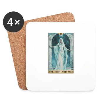 Carte de Tarot La Grande Prêtresse La Grande Prêtresse - Dessous de verre (lot de 4) - blanc - Devant
