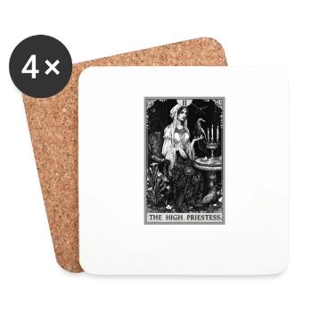 Carte de Tarot La Grande Prêtresse La Grande Prêtresse - Dessous de verre (lot de 4) - blanc - Devant