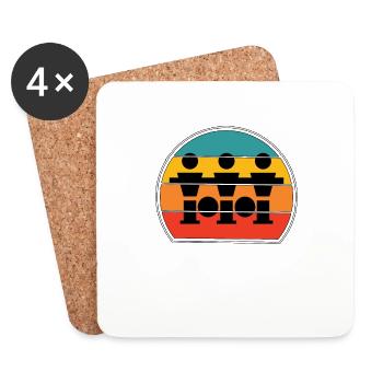 Tischfußball Retro Foosball Table Soccer - Coasters (set of 4) - white - Front
