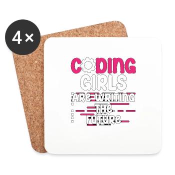 Coding girls write the future for - Coasters (set of 4) - white - Front