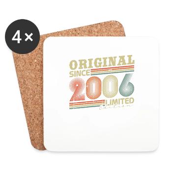 Original Since 2006 Vintage Birthday Gift - Coasters (set of 4) - white - Front