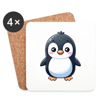Designs For Kids – Putzige Pinguine - Untersetzer (4er-Set) - Weiß - Vorne