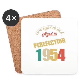 J’ai 70 ans | Je suis né en 1954 - birth - Dessous de verre (lot de 4) - blanc - Devant