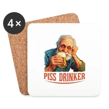 Piss Drinker 44 - Untersetzer (4er-Set) - Weiß - Vorne