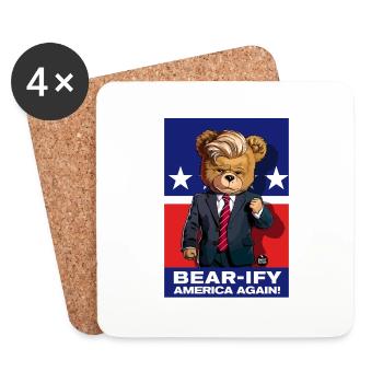 Bear-ify America Again! - Coasters (set of 4) - white - Front