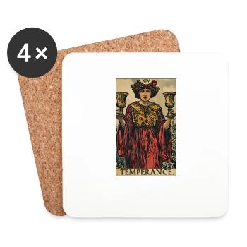 Tarotkarten Tarotkarte Temperance Mäßigkeit - Untersetzer (4er-Set) - Weiß - Vorne