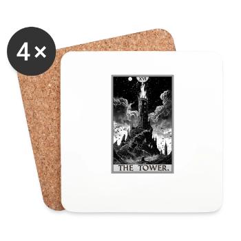 Tarot Cards Tarot Card The Tower The Tower - Coasters (set of 4) - white - Front