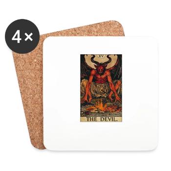 Tarot Cards Tarot Card The Devil The Devil - Coasters (set of 4) - white - Front