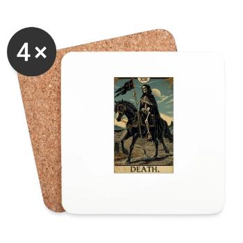 Tarot Cards Tarot Card Death Death - Coasters (set of 4) - white - Front